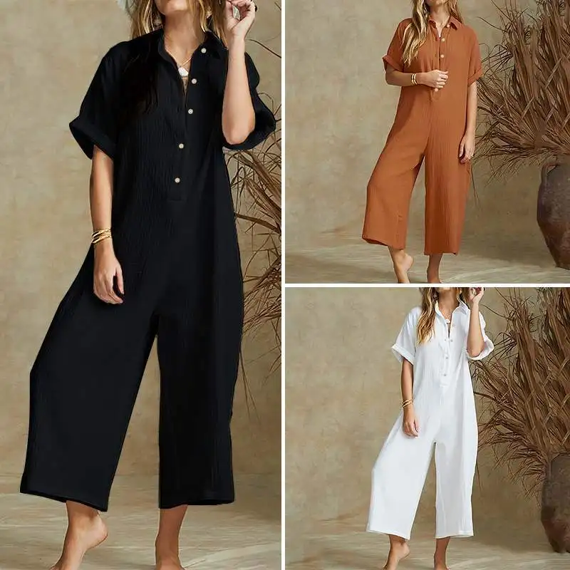 Rompers Womens Jumpsuit Summer Sexy One Piece Jumpsuit Loose Solid Button Casual Jumpsuits One Piece Jumpsuit
Rompers Womens Jumpsuit Summer Sexy One Piece Jumpsuit Loose Solid Button Casual Jumpsuits One Piece Jumpsuit