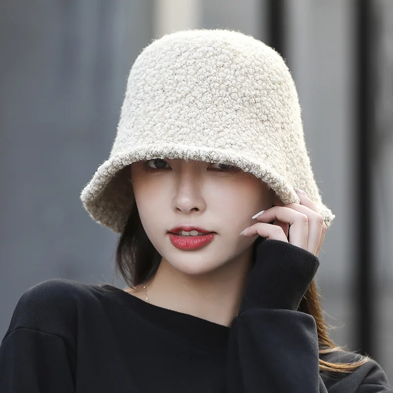 Lamb Wool Faux Female Hat Fur Warm Female Hat Faux Fur Winter Women's Bucket Hat Outdoor Sun Hat Panama Lady Hat
Lamb Wool Faux Female Hat Fur Warm Female Hat Faux Fur Winter Women's Bucket Hat Outdoor Sun Hat Panama Lady Hat