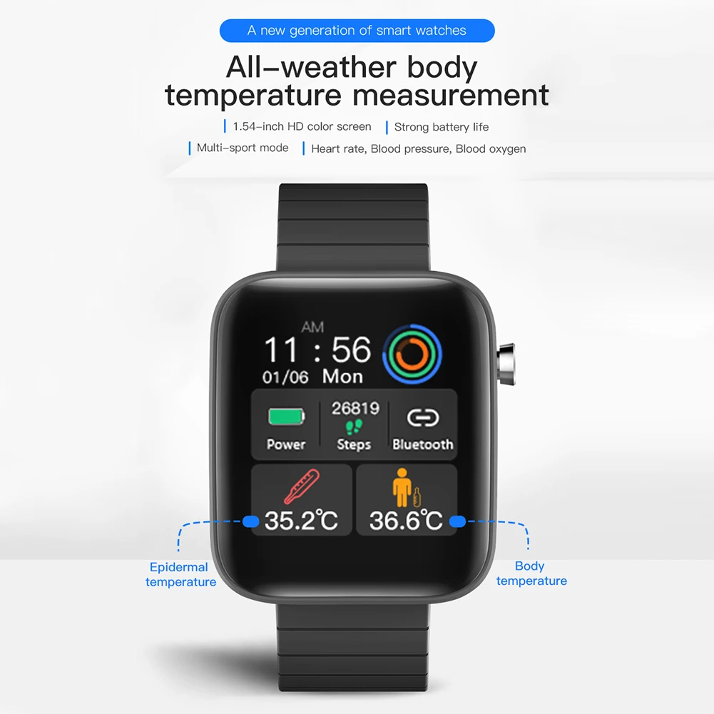 T68 Blood Pressure Monitors Smartwatch 1.54 inch Bluetooth Smart Bracelet IP67 Waterproof Sleep Monitor Sport Watch
T68 Blood Pressure Monitors Smartwatch 1.54 inch Bluetooth Smart Bracelet IP67 Waterproof Sleep Monitor Sport Watch