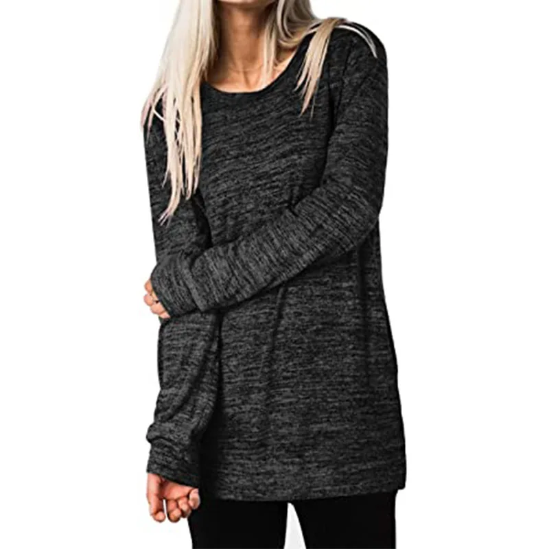 Round-neck Long-sleeve Pocket Loose Medium-length Clothing Black Green Gray Yellow Tops for Women
Round-neck Long-sleeve Pocket Loose Medium-length Clothing Black Green Gray Yellow Tops for Women