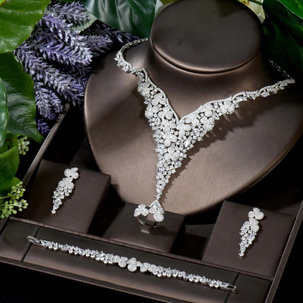 HIBRIDE 4pcs Bridal Zirconia Jewelry Sets Luxury Dubai Nigeria CZ Crystal Wedding Jewelry Sets for Women Party Gifts N-1815
HIBRIDE 4pcs Bridal Zirconia Jewelry Sets Luxury Dubai Nigeria CZ Crystal Wedding Jewelry Sets for Women Party Gifts N-1815