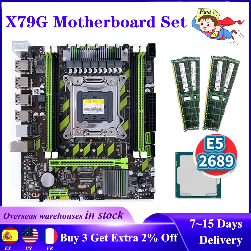 Комплект материнской платы X79G LGA2011 Mini ATX Combos, материнская плата для настольных компьютеров E5 2620/2650/2689 ЦП с 4/8 ГБ RECC памятью, набор материнской ...
Комплект материнской платы X79G LGA2011 Mini ATX Combos, материнская плата для настольных компьютеров E5 2620/2650/2689 ЦП с 4/8 ГБ RECC памятью, набор материнской ...