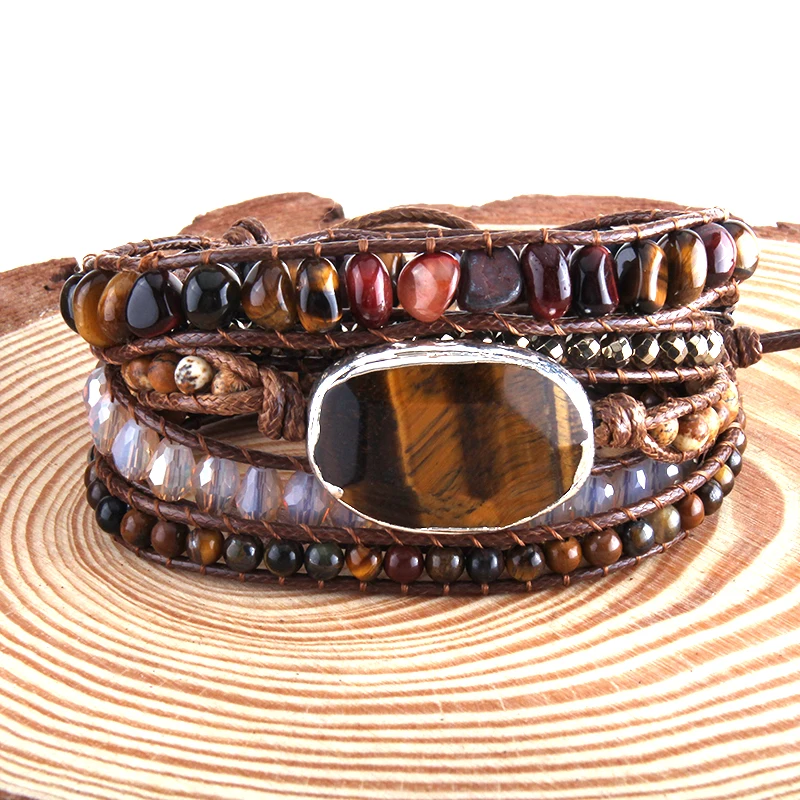 MD Fashion Handma Bohemian Boho Bracelet Tiger Eye & Black Onyx and Mixed Natural Stones 5 Strands Wrap Bracelets DropShipping 
MD Fashion Handma Bohemian Boho Bracelet Tiger Eye & Black Onyx and Mixed Natural Stones 5 Strands Wrap Bracelets DropShipping
