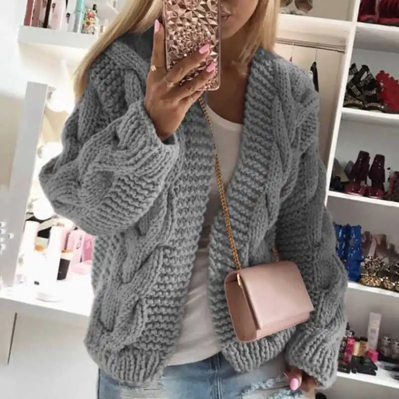 Autumn Elegant Warm Cardigan Sweater Women V Neck Knitted Sweaters 2020 Winter Casual Solid Twist Long Sleeve Open Stitch Tops
Autumn Elegant Warm Cardigan Sweater Women V Neck Knitted Sweaters 2020 Winter Casual Solid Twist Long Sleeve Open Stitch Tops