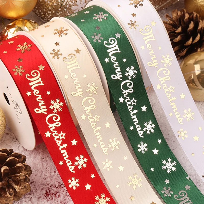 10Yards/Roll 25mm 1 Inch Satin Ribbon Printed Merry Christmas Gold/Silver Foil Christmas Gift Wrapping Home DIY Craft
10Yards/Roll 25mm 1 Inch Satin Ribbon Printed Merry Christmas Gold/Silver Foil Christmas Gift Wrapping Home DIY Craft