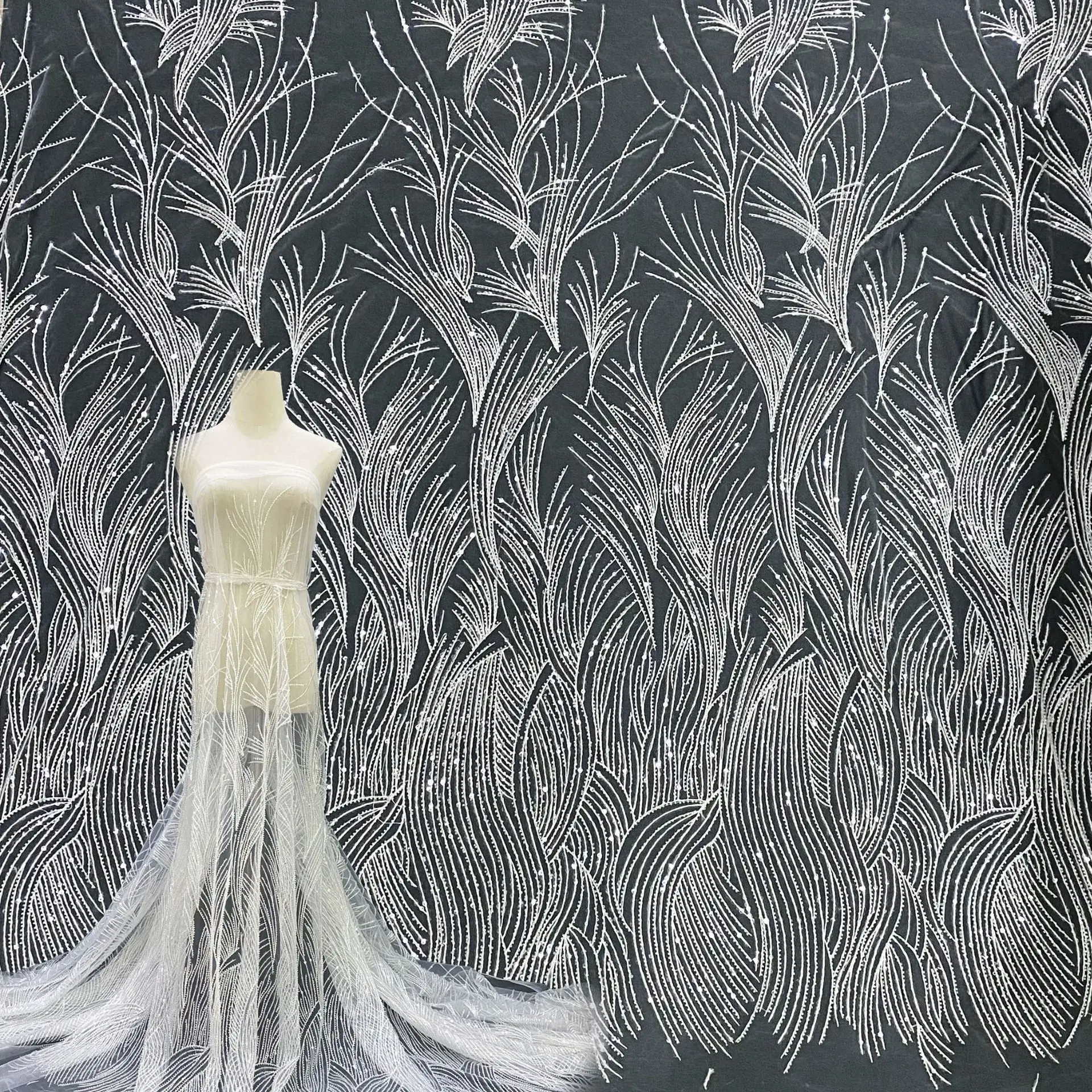 1 Yard Ivory White High Density Embroidery Bridal Clothing Accessories DIY High-quality Embroidery Sequin Lace Width 135 CM
1 Yard Ivory White High Density Embroidery Bridal Clothing Accessories DIY High-quality Embroidery Sequin Lace Width 135 CM