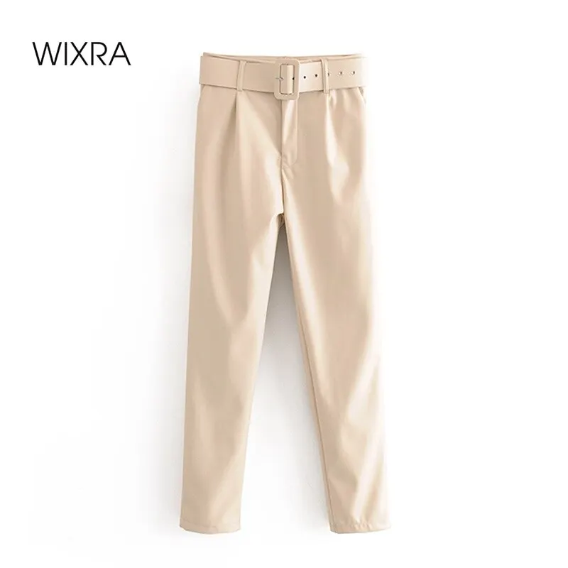 Wixra Womens Pu Pants Spring Autumn Faux Leather Streetwear High Waist Long Pants With Sashes For Women
Wixra Womens Pu Pants Spring Autumn Faux Leather Streetwear High Waist Long Pants With Sashes For Women