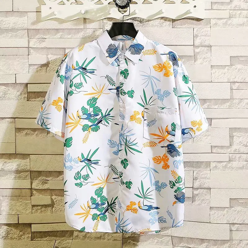 Men's Hawaiian Short Sleeve Shirts Fresh Leaf Print Aloha Shirt Vacation Casual Turn Down Collar Loose Tops Summer Men Clothing
Men's Hawaiian Short Sleeve Shirts Fresh Leaf Print Aloha Shirt Vacation Casual Turn Down Collar Loose Tops Summer Men Clothing