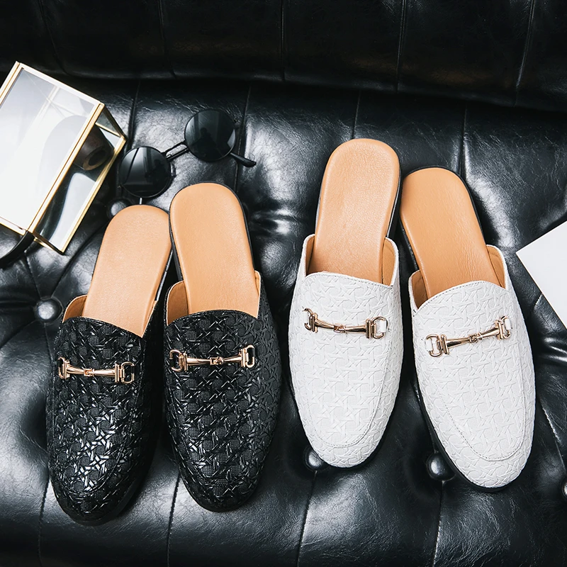 Men's Leather Open Back Slip-on Dress Slippers on Backless Penny Loafers Slipper Lazy Person Half Shoe for Men Mules Zapatos
Men's Leather Open Back Slip-on Dress Slippers on Backless Penny Loafers Slipper Lazy Person Half Shoe for Men Mules Zapatos