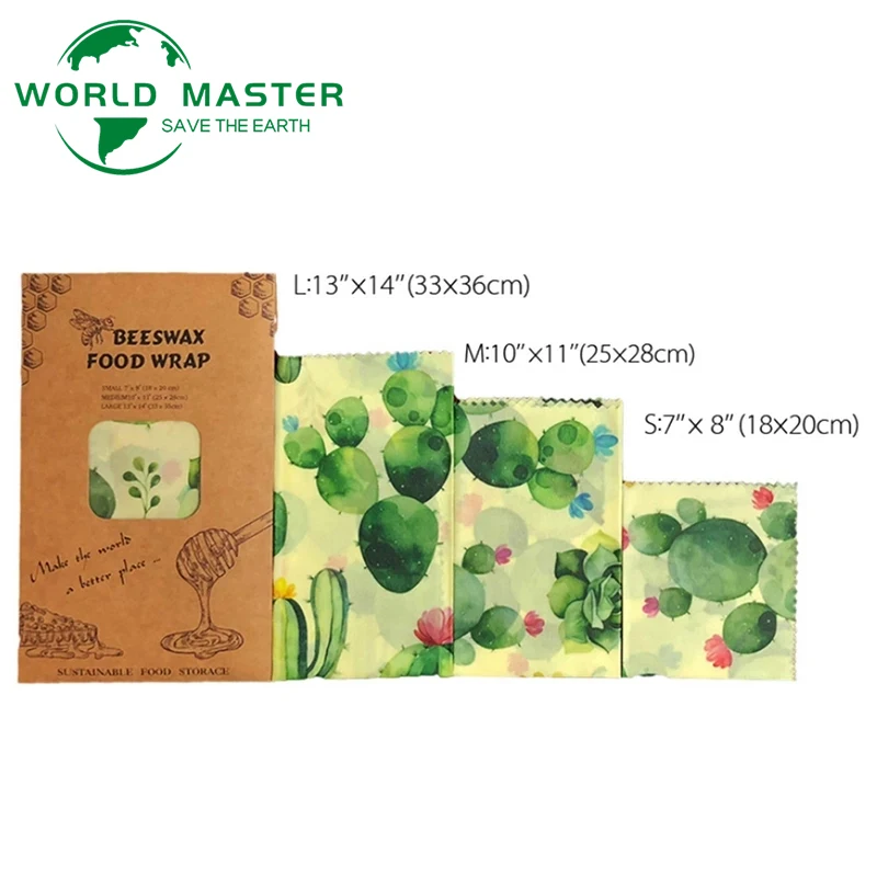 Visual Touch 3Pcs/Set Kitchen Tool Cactus Pattern Beeswax Wraps Reusable Bees Wax Food Bag Cheese Fruit Bread Snacks Cling Wrap
Visual Touch 3Pcs/Set Kitchen Tool Cactus Pattern Beeswax Wraps Reusable Bees Wax Food Bag Cheese Fruit Bread Snacks Cling Wrap