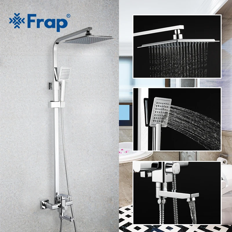 Frap 1 Set Bathroom Rainfall Shower Faucet Set Single Handle Mixer Tap With Hand Sprayer Wall Mounted Bath Shower Sets
Frap 1 Set Bathroom Rainfall Shower Faucet Set Single Handle Mixer Tap With Hand Sprayer Wall Mounted Bath Shower Sets