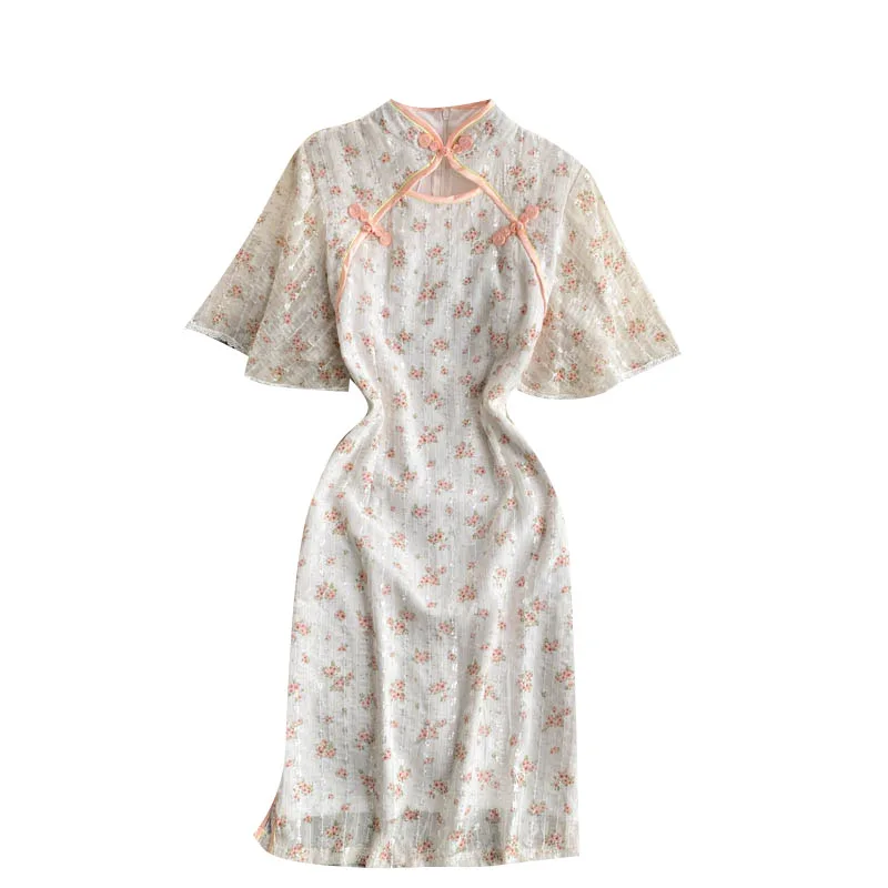 2021 Summer Fashion New Retro Improved Cheongsam Stand Collar Cloak Short Sleeve Lace Midi Dress GK585
2021 Summer Fashion New Retro Improved Cheongsam Stand Collar Cloak Short Sleeve Lace Midi Dress GK585