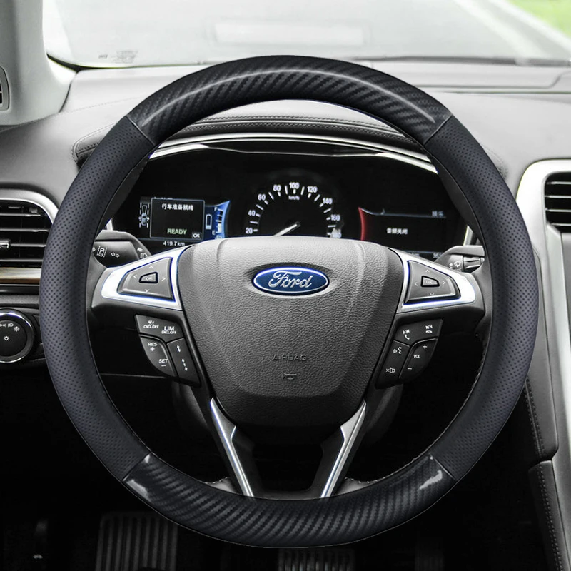 38CM Genuine Leather Car Steering Wheel Cover Anti-slip for Ford Focus 2 3 MK1 MK2 MK3 Auto Interior Accessories
38CM Genuine Leather Car Steering Wheel Cover Anti-slip for Ford Focus 2 3 MK1 MK2 MK3 Auto Interior Accessories