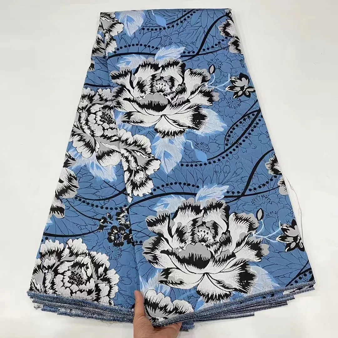 New Arrival African Brocade Jacquard Lace Fabric High Quality French Lace Fabric Blue Gilding Lace Fabric For Party
New Arrival African Brocade Jacquard Lace Fabric High Quality French Lace Fabric Blue Gilding Lace Fabric For Party