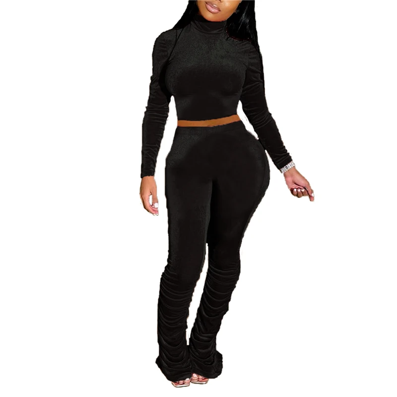 Women’s Velvet Suit 2 Piece Outfits Long Sleeve Mock Neck Crop Top + Stacked Leggings Set Casual Ladies Tracksuits Matching Sets
Women’s Velvet Suit 2 Piece Outfits Long Sleeve Mock Neck Crop Top + Stacked Leggings Set Casual Ladies Tracksuits Matching Sets