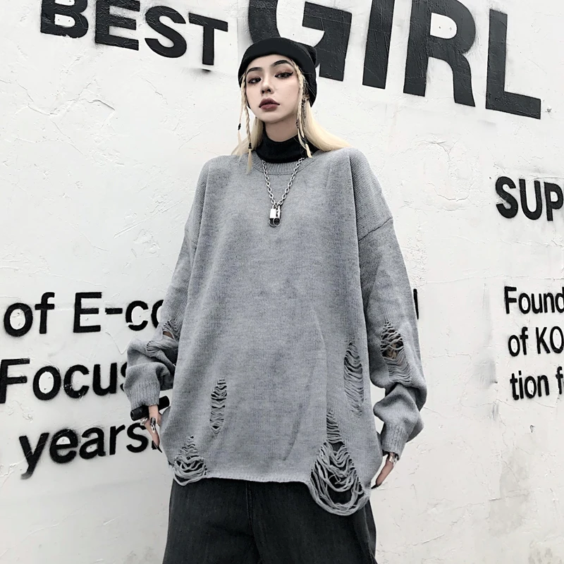 Ins High Street Dark Ripped Sweater Long-Sleeved Top 2021 Autumn New Loose Pullover Men and Women Fashion
Ins High Street Dark Ripped Sweater Long-Sleeved Top 2021 Autumn New Loose Pullover Men and Women Fashion