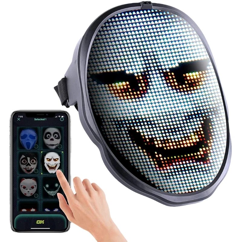 LED Mask Programmable Face Masks for Costumes Cosplay Masquerade Birthday Party Nightclub Halloween New Year Decorations 
LED Mask Programmable Face Masks for Costumes Cosplay Masquerade Birthday Party Nightclub Halloween New Year Decorations