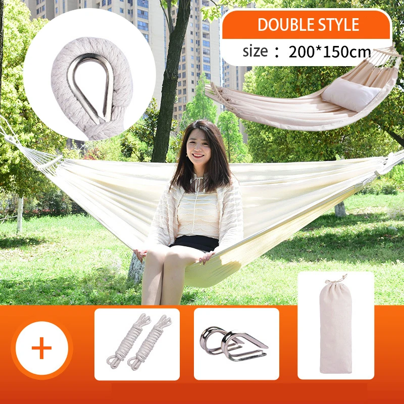 Portable Hammock Anti-rollover Lazy Chair Travel Thick Canvas Bed Hammocks Outdoor Camping Swing Double Single People Hammock
Portable Hammock Anti-rollover Lazy Chair Travel Thick Canvas Bed Hammocks Outdoor Camping Swing Double Single People Hammock