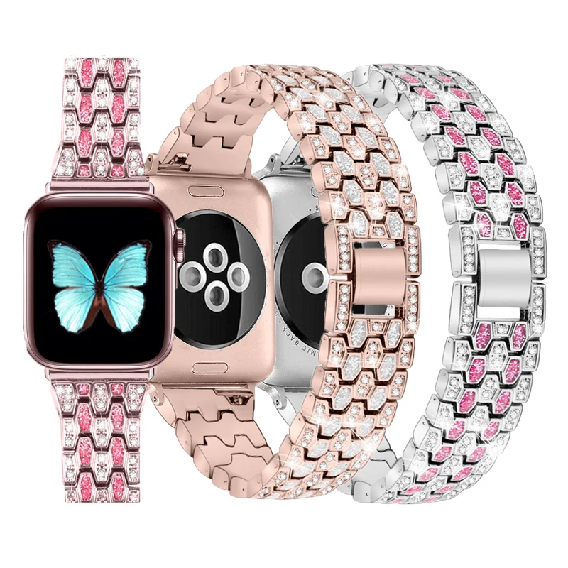 Women Diamond band for apple watch strap 38mm 42mm iwatch band 44mm 42mm stainless strap for apple watch 6 strap serice 5 4 3 2
Women Diamond band for apple watch strap 38mm 42mm iwatch band 44mm 42mm stainless strap for apple watch 6 strap serice 5 4 3 2