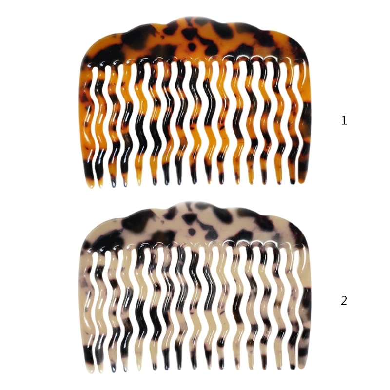 

Korean Style Celluloid Acetate Twist Hair Side Comb Vintage Wavy 17 Teeth Tortoise Shell Hairpin Minimalist French Large M7DD