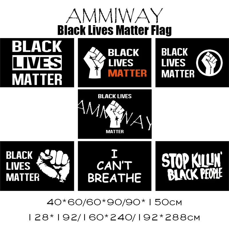 Флаг AMMIWAY черная живая материя флаг BLM Peace Protest Я не могу дышать прекращает убивать