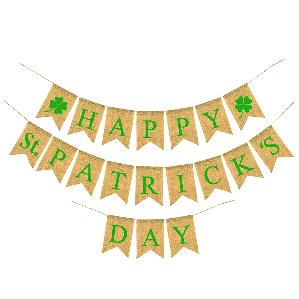 1set Pull Flag Decoration Party Supplies Linen Wedding Welcome Burlap Swallowtail Flag Photo Prop Happyst Patrick'Sday Pull Flag
1set Pull Flag Decoration Party Supplies Linen Wedding Welcome Burlap Swallowtail Flag Photo Prop Happyst Patrick'Sday Pull Flag