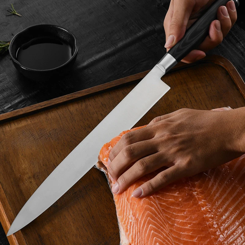 9/10/11/12 Inch Japanese Sashimi Knife Germany Steel Kitchen Knives Slicing Fish Chef Sushi Filleting Knife With Wooden Handle
9/10/11/12 Inch Japanese Sashimi Knife Germany Steel Kitchen Knives Slicing Fish Chef Sushi Filleting Knife With Wooden Handle