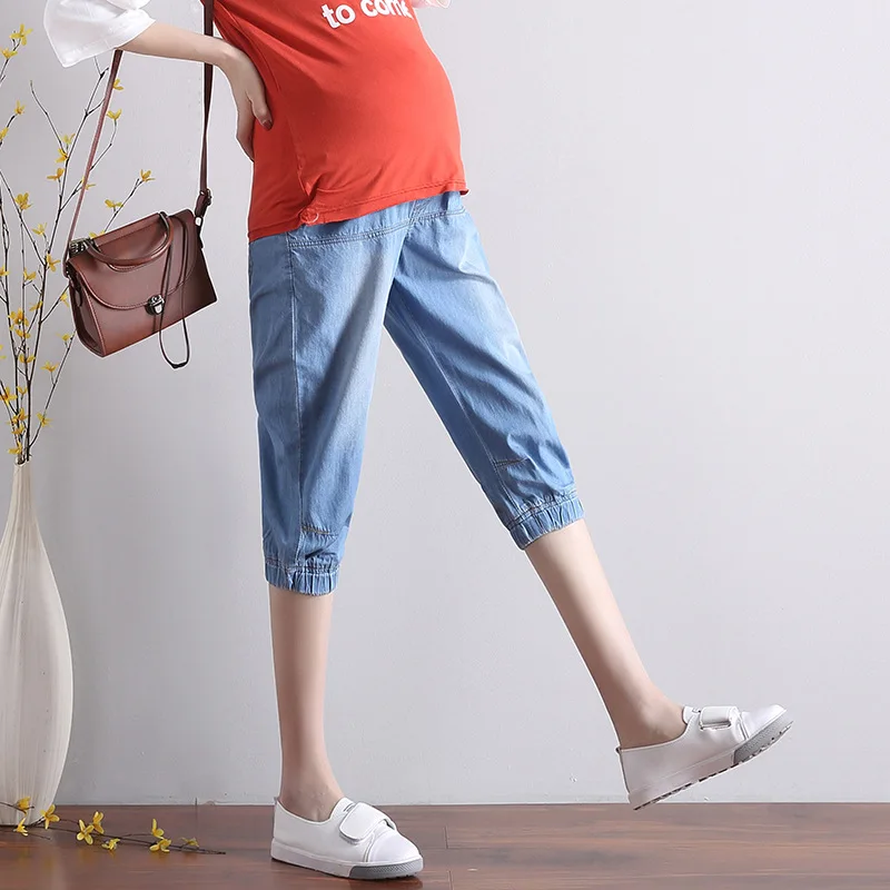 Maternity Jeans Summer Style Plus Size Clothes For Pregnant Women Pockets Thin Pregnant Women's Jeans Loose Cropped Jeans
Maternity Jeans Summer Style Plus Size Clothes For Pregnant Women Pockets Thin Pregnant Women's Jeans Loose Cropped Jeans