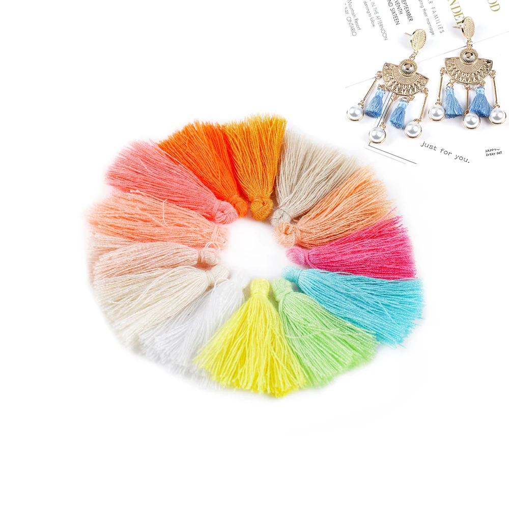 

100pcs 3cm Small Cotton Tassels Fringe Tassles Charm Pendant for DIY Dangle Earring Jewelry Making Accessories Supplies