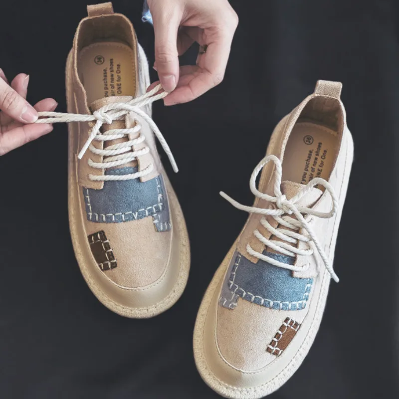 New Wild White Shoes Female Students Fashion Trend Patchwork Cotton Women's Casual Shoes Lace-Up Round Toe Women Shoes T1-60
New Wild White Shoes Female Students Fashion Trend Patchwork Cotton Women's Casual Shoes Lace-Up Round Toe Women Shoes T1-60