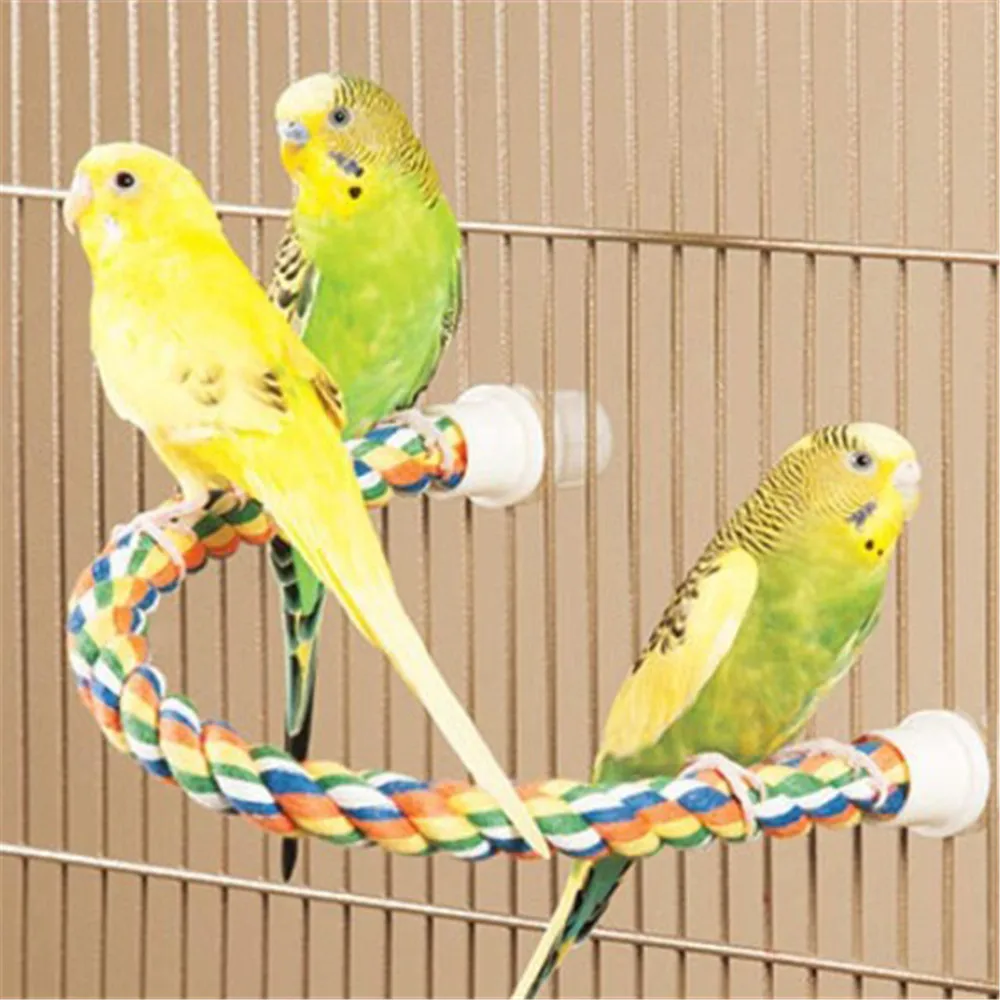 

105/80/55/30cm Colorful Parrot Rope Hanging Braided Budgie Bird Cage Cockatiel Toy Pet Stand Accessories Ladder Swing Supplies