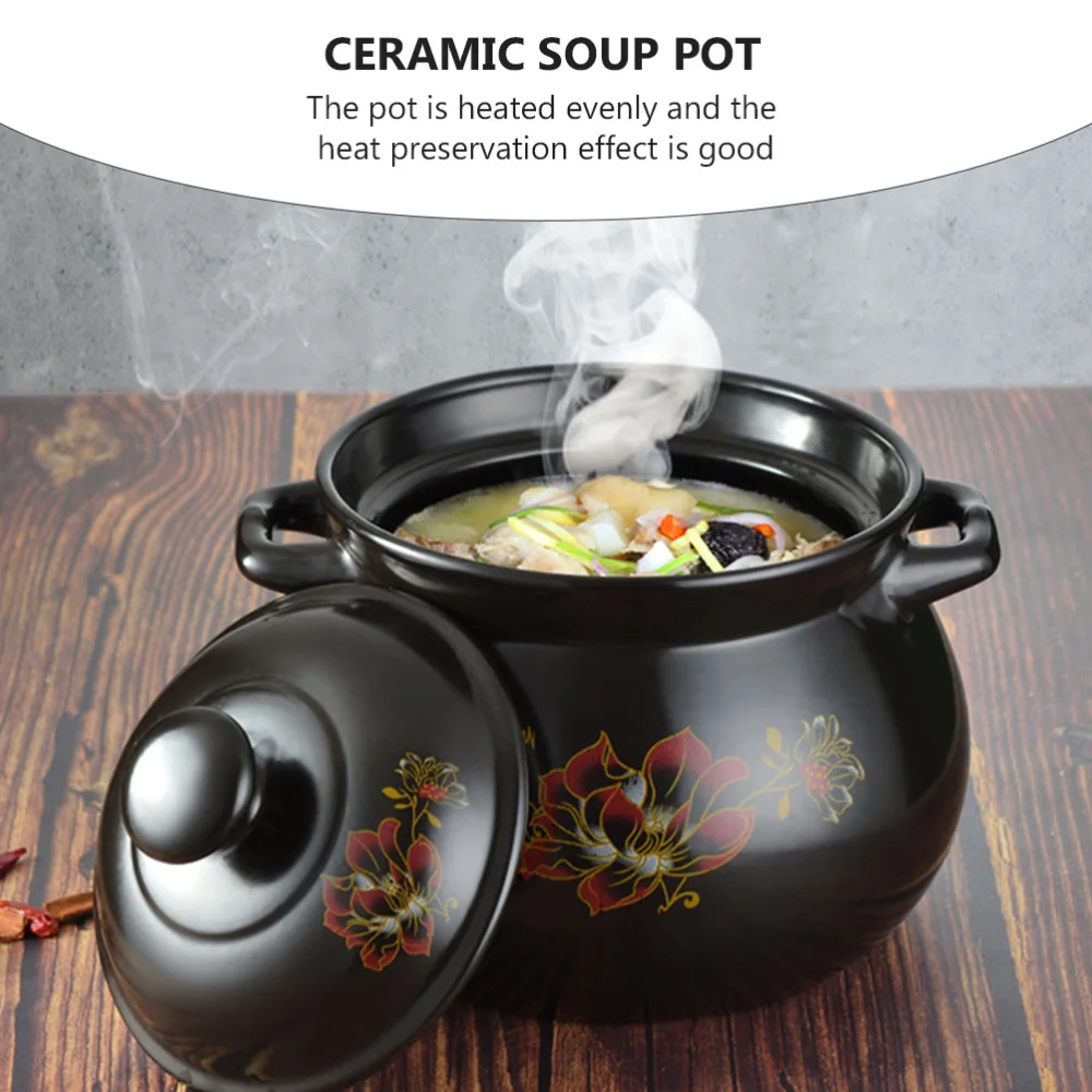 1 Pc Earthenware Pot Ceramic Soup Cooking Pot Practical Stew Pot (Black)
1 Pc Earthenware Pot Ceramic Soup Cooking Pot Practical Stew Pot (Black)