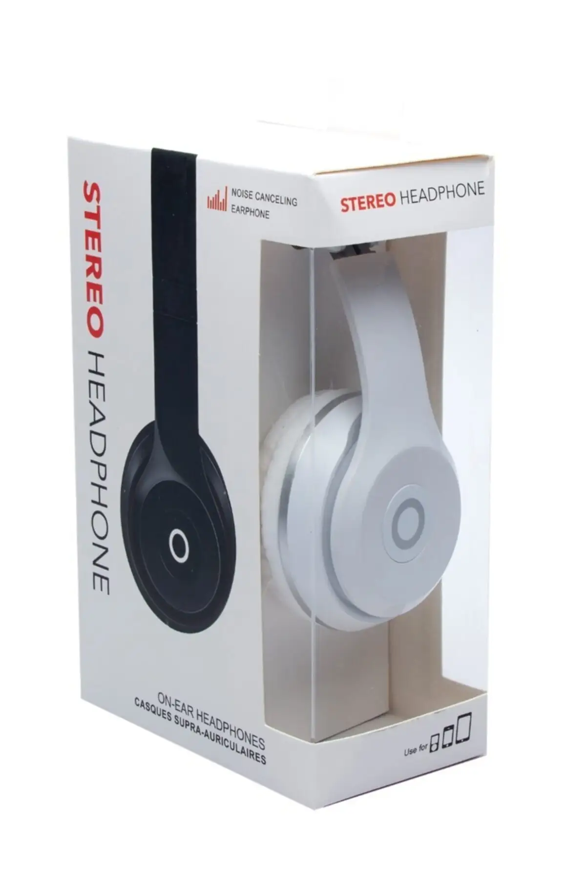 White Wired With Mic Foldable Ear Headphones 
White Wired With Mic Foldable Ear Headphones