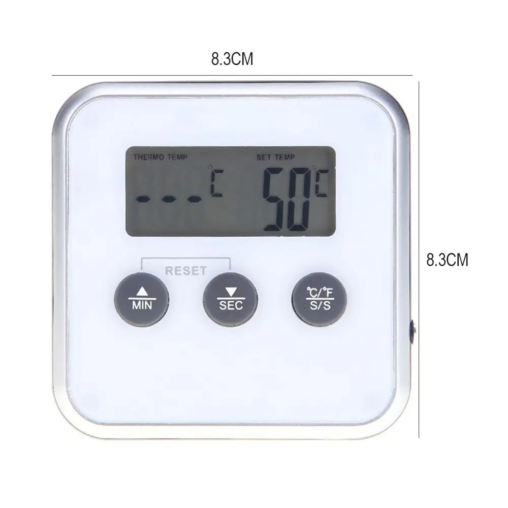 Digital Electronic Thermometer Timer Food Meat Temperature Meter Gauge Probe Cooking BBQ Thermometer Kitchen Temperature Tool
Digital Electronic Thermometer Timer Food Meat Temperature Meter Gauge Probe Cooking BBQ Thermometer Kitchen Temperature Tool