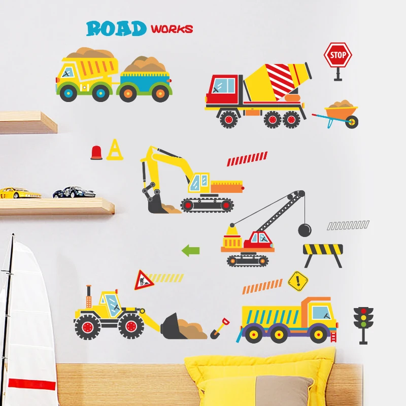 Cartoons Road Work Car Wall Stickers for Boy Kids Living Room Bedroom Home Decor Kindergarten Mural Wall Decals Decoration
Cartoons Road Work Car Wall Stickers for Boy Kids Living Room Bedroom Home Decor Kindergarten Mural Wall Decals Decoration