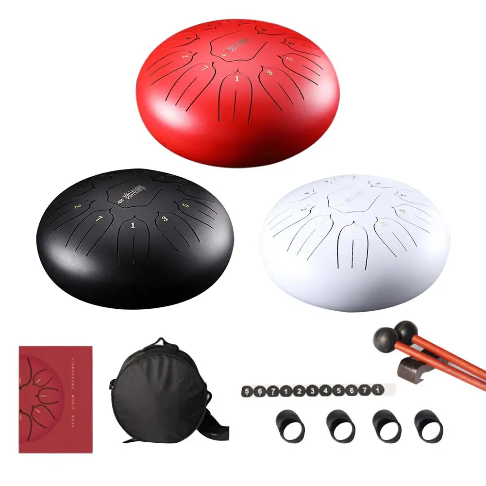 12 дюймов мини барабан 11 тон Сталь язык Handpan инструмент с мягким сумка и пару