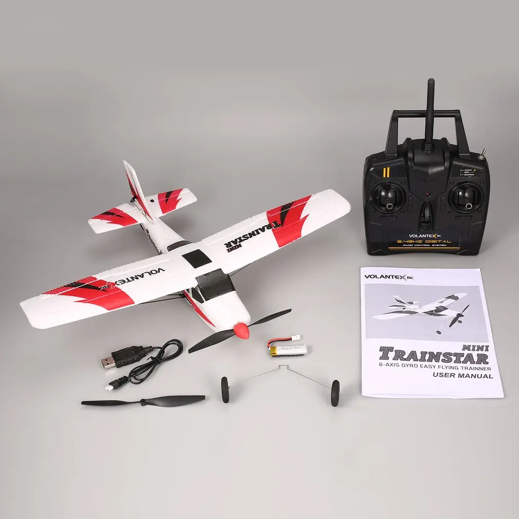 VOLANTEX V761-1 2 4 Ghz 3CH Mini Trainstar 6-осевой пульт дистанционного управления RC самолет с