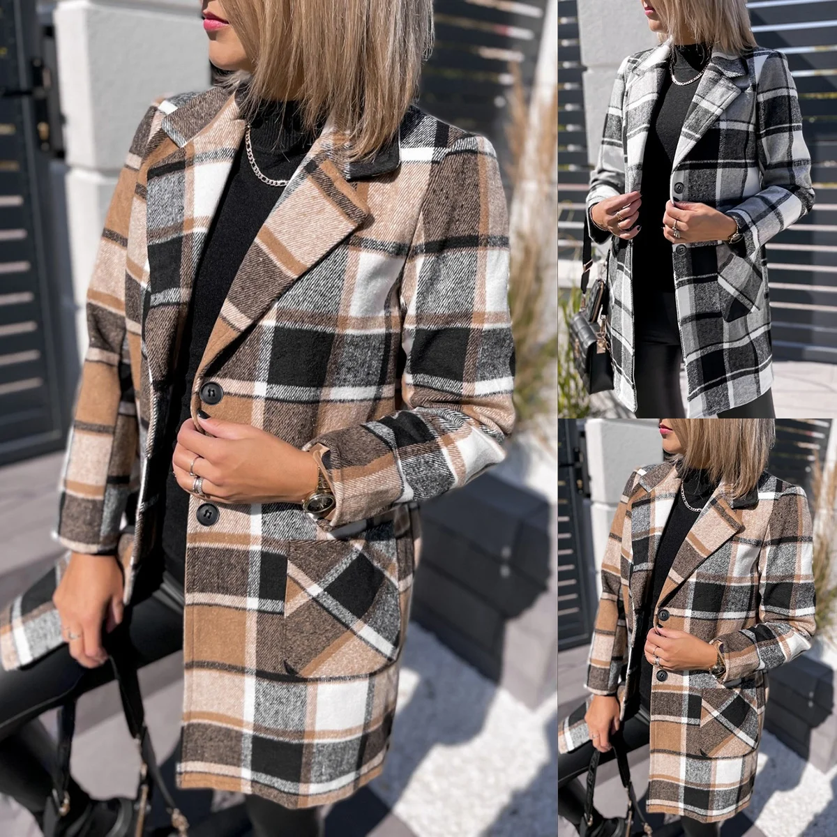 Single breasted Plaid printed suit tweed coat 2021 winter new slim long woolen cardigan women's woolen coat
Single breasted Plaid printed suit tweed coat 2021 winter new slim long woolen cardigan women's woolen coat