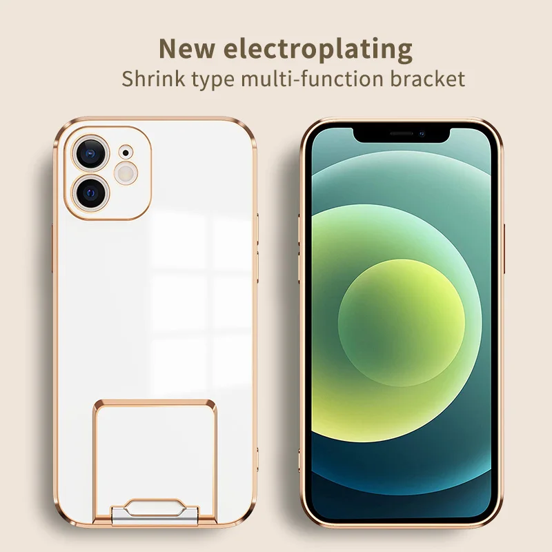 USLION Plating Bumper Bracket Phone Case For iPhone 11 12 13 Pro Max X XR XS 7 8 Plus SE 2020 Shockproof Hidden Stand Soft Cover
USLION Plating Bumper Bracket Phone Case For iPhone 11 12 13 Pro Max X XR XS 7 8 Plus SE 2020 Shockproof Hidden Stand Soft Cover