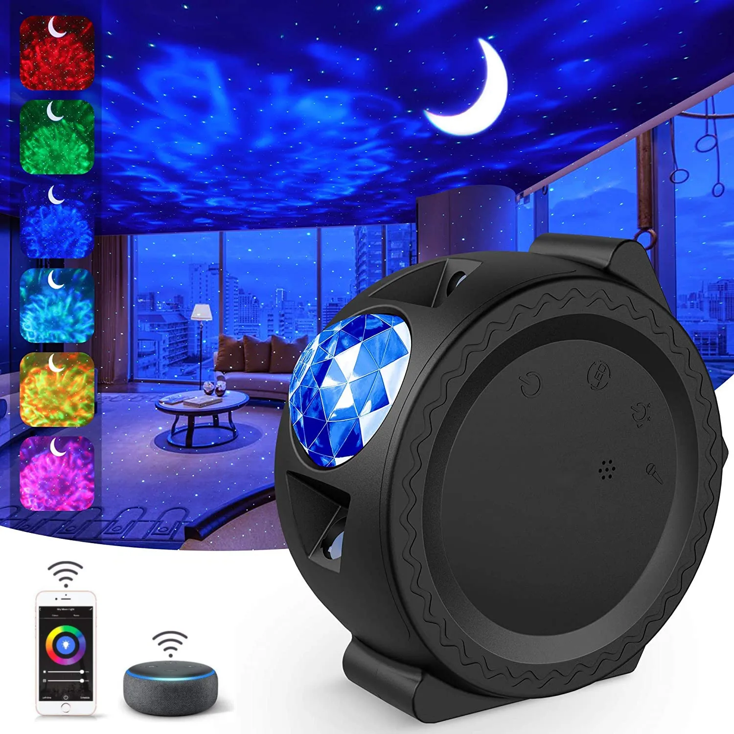 3 in 1 Smart Wifi Moon Star Projector Starlight Night Light with Touch Voice Control 13 Lighting Effects Projector for Kids Room
3 in 1 Smart Wifi Moon Star Projector Starlight Night Light with Touch Voice Control 13 Lighting Effects Projector for Kids Room