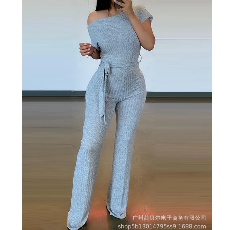 Mandylandy Short-Sleeved Lace-up Jumpsuit Sexy Solid Color Bodycon Jumpsuits Women Lace Up One Shoulder High Waist Jumpsuits
Mandylandy Short-Sleeved Lace-up Jumpsuit Sexy Solid Color Bodycon Jumpsuits Women Lace Up One Shoulder High Waist Jumpsuits