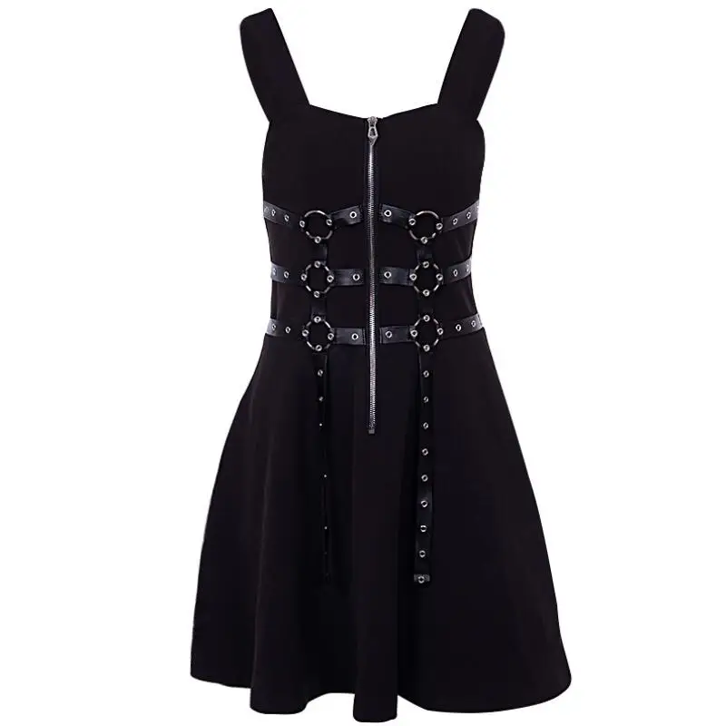 MAGOGO Dark Style Sexy Waist Strap Dress Loose Casual Backless INS Black All-match Women Punk Style Dress 
MAGOGO Dark Style Sexy Waist Strap Dress Loose Casual Backless INS Black All-match Women Punk Style Dress