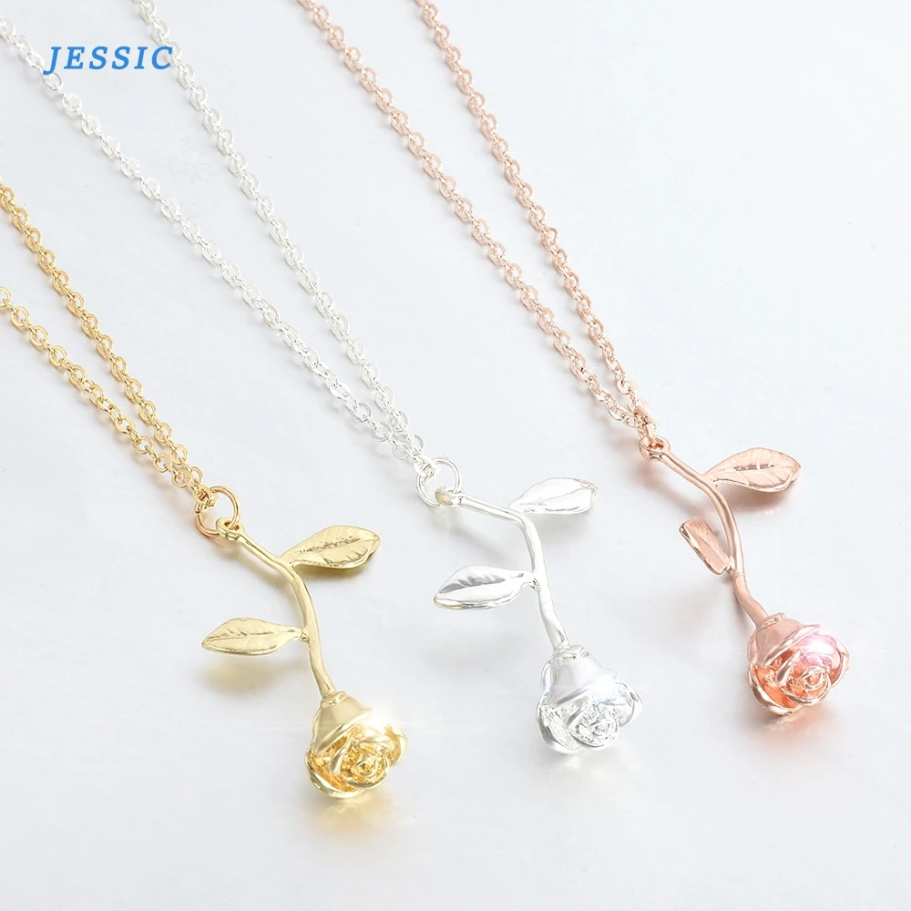 JESSIC Rose Flower Pendant Necklaces For WomenStainless Steel Vintage Botanical Necklace Glamour 2020 Fashion Party Gifts
JESSIC Rose Flower Pendant Necklaces For WomenStainless Steel Vintage Botanical Necklace Glamour 2020 Fashion Party Gifts