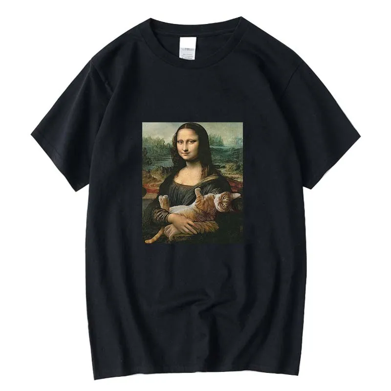 Funny Mona Lisa Print Loose Short Sleeve Men's Top Quality100%cotton Cool Tee Shirt Casual T Shirt O-Neck T-Shirt Male Tees Tops
Funny Mona Lisa Print Loose Short Sleeve Men's Top Quality100%cotton Cool Tee Shirt Casual T Shirt O-Neck T-Shirt Male Tees Tops