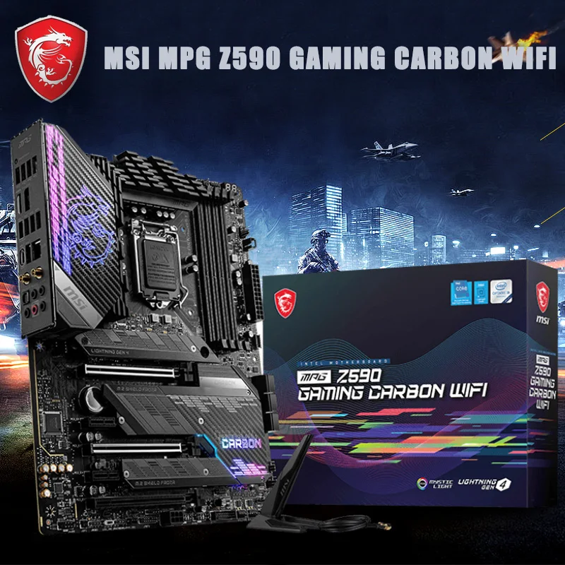 LGA 1200 MSI MPG Z590 GAMING CARBON WiFi Motherboard DDR4 128GB PCI-E 4.0 M.2 10th/11th-Gen Desktop Z590 Placa-Mãe 1200 ATX
LGA 1200 MSI MPG Z590 GAMING CARBON WiFi Motherboard DDR4 128GB PCI-E 4.0 M.2 10th/11th-Gen Desktop Z590 Placa-Mãe 1200 ATX