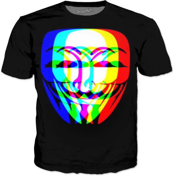 Many Faces Of Anonymous Hip Hop Harajuku T Shirt Hip Hop Printed 3D T Shirt