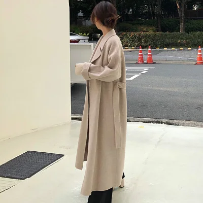French lazy style warm women fresh winter 2020 classic belt retro loose women's wool coat chic casual long coat
French lazy style warm women fresh winter 2020 classic belt retro loose women's wool coat chic casual long coat