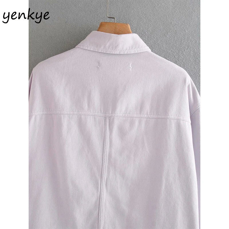 Vintage Solid Color Cropped Jacket Women Lapel Collar Long Sleeve Pockets Jacket Short Streetwear Autumn Outerwear Plus Size 
Vintage Solid Color Cropped Jacket Women Lapel Collar Long Sleeve Pockets Jacket Short Streetwear Autumn Outerwear Plus Size