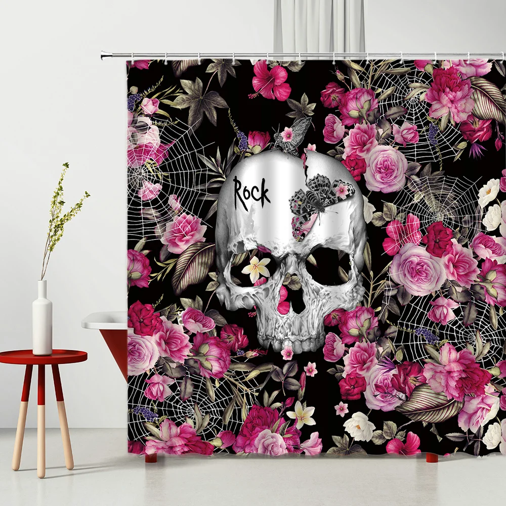 Romantic Rose Flower Skull Shower Curtain Creativity Waterproof Polyester Fabric Bedroom Bathroom Decoration Curtains With Hook
Romantic Rose Flower Skull Shower Curtain Creativity Waterproof Polyester Fabric Bedroom Bathroom Decoration Curtains With Hook