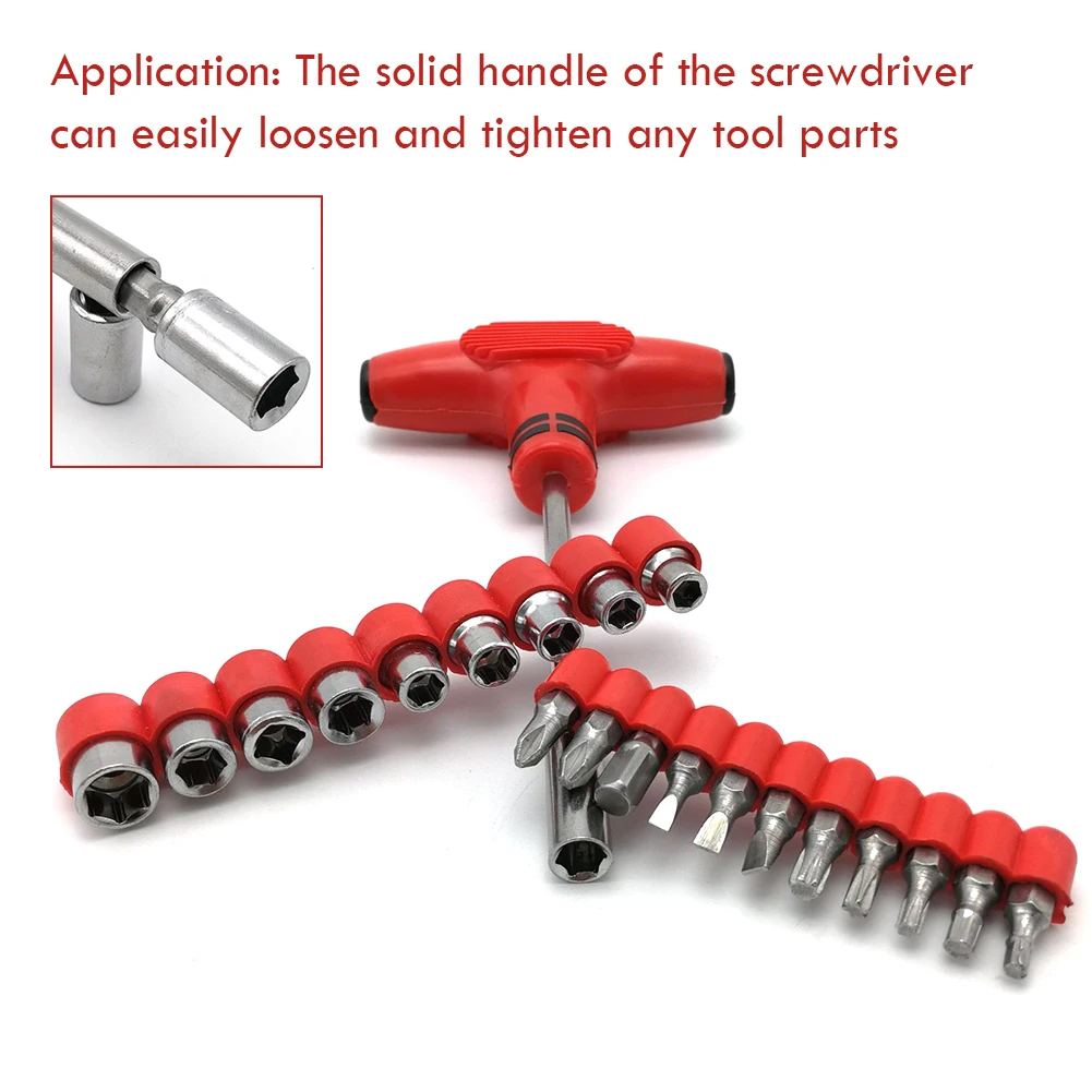 24pcs Household T-Handle Screwdriver Set Bits with Hex Head Drill Head Kit Screwdriver Driver Tool with Sockets
24pcs Household T-Handle Screwdriver Set Bits with Hex Head Drill Head Kit Screwdriver Driver Tool with Sockets